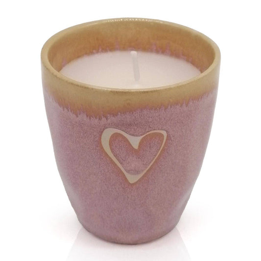 Stoneware Kerze r "Herz" rosaHERZ, rosa