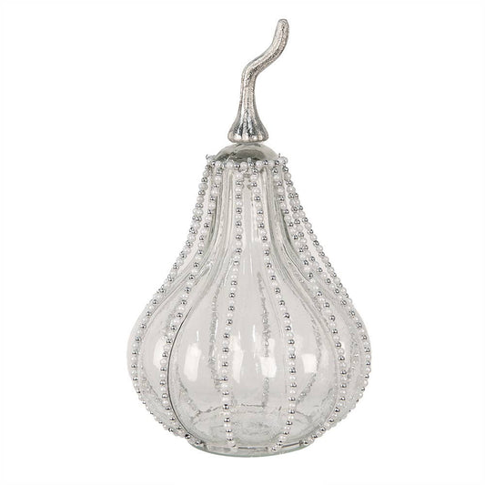 Deko-Kürbis, transparentes Glas, 30 cm
