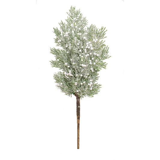 Spray aus gefrosteten Schneebeeren und Pinien, 35 cm